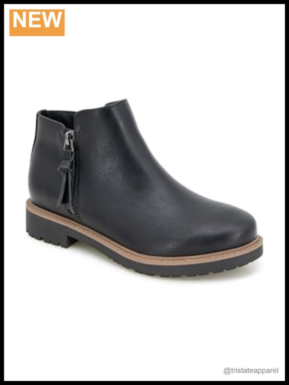 ESPRIT Women's Saige Ankle Bootie Block Heel Zip PU